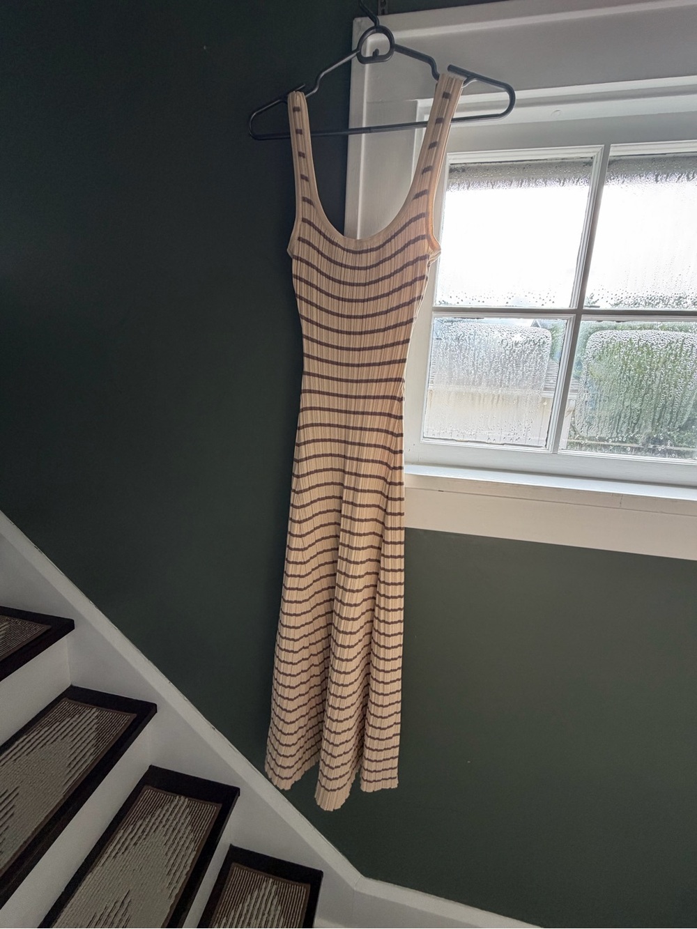 Petal & Pup Cream Henry Striped Midi Maternity Dress - Picture 4 of 9